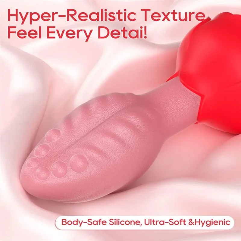 APP + Remote Control Rotating Vibrating Rose Tongue Anal Vibrator 4 APP + Remote Control Rotating Vibrating Rose Tongue Anal Vibrator 4