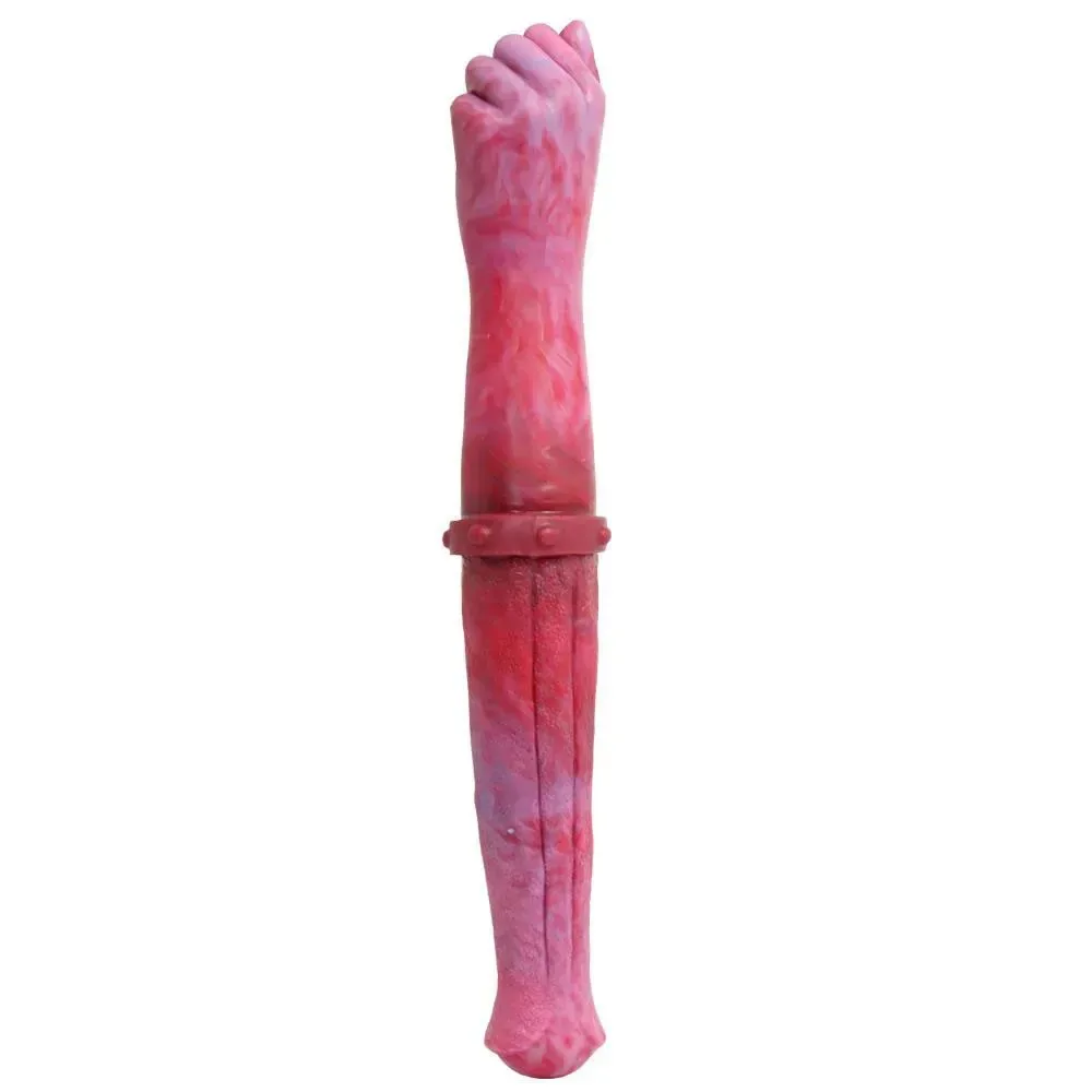 13.5 IN Double Fist and Horse Dildo Black/Pink - Image 1