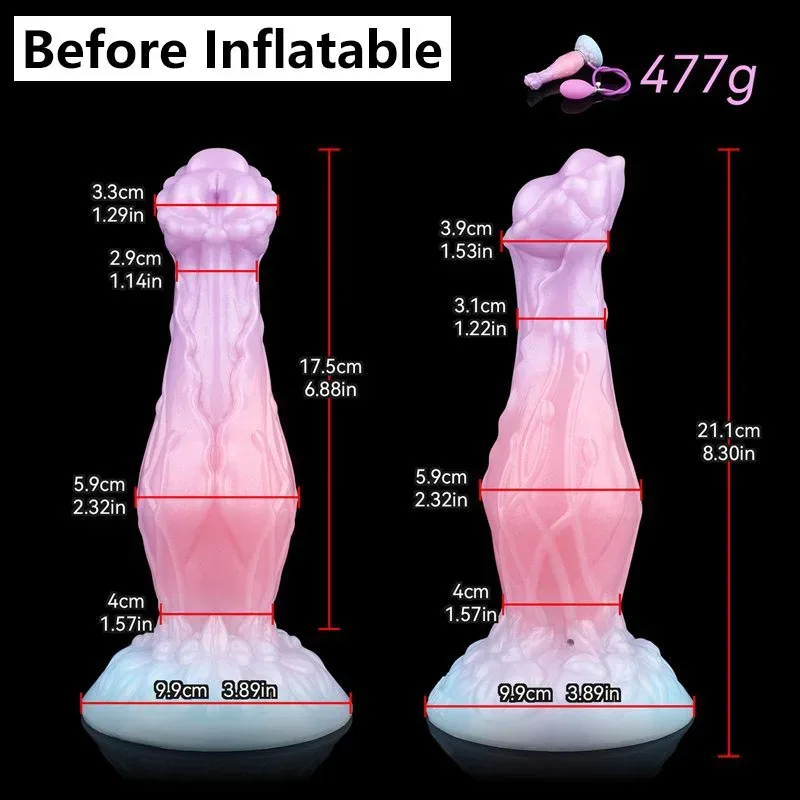 8 Inch Silicone Fantasy Inflatable Special Shape Anal Dildo Plug 1 8 Inch Silicone Fantasy Inflatable Special Shape Anal Dildo Plug 1