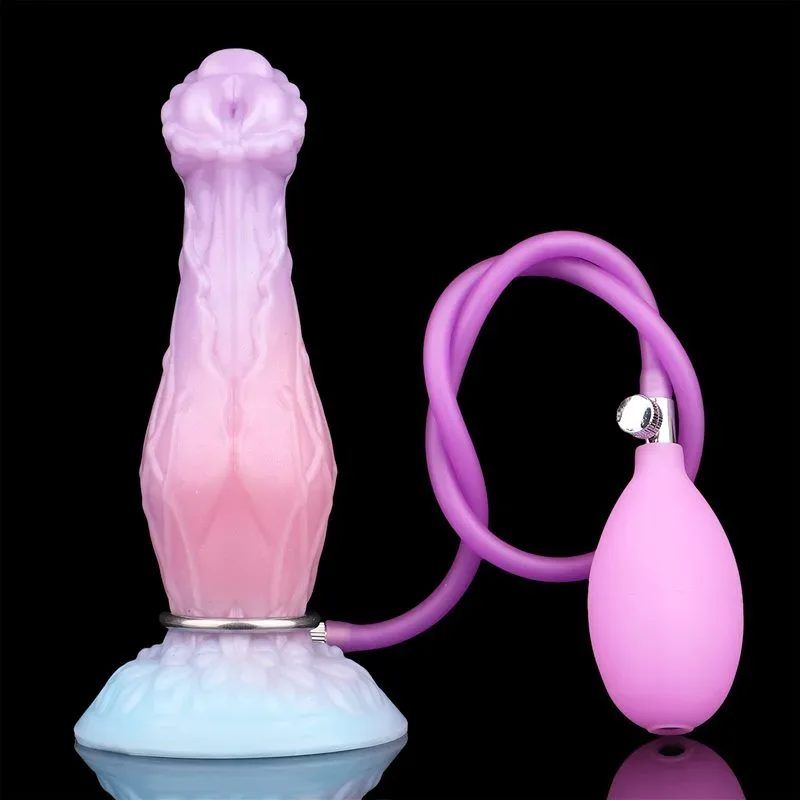 8 Inch Silicone Fantasy Inflatable Special Shape Anal Dildo Plug 3 8 Inch Silicone Fantasy Inflatable Special Shape Anal Dildo Plug 3