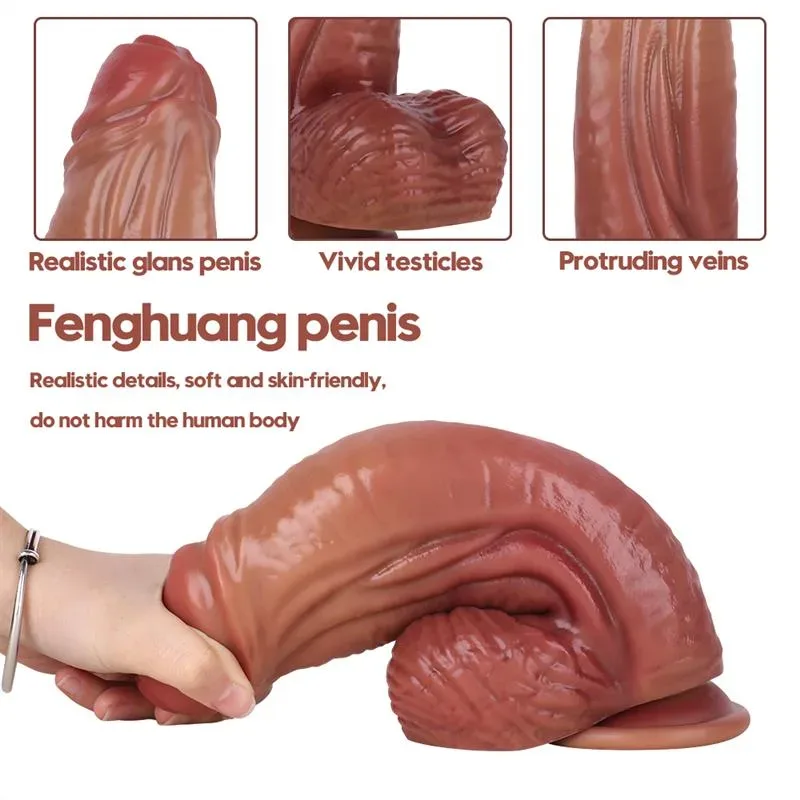 9.5 IN Thickness Brown Realistic Silicone Dildo 3 9.5 IN Thickness Brown Realistic Silicone Dildo 3