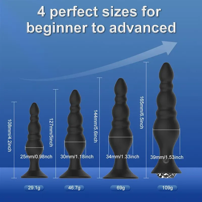 Remote-Controlled Anal Plug Set (Only the Largest Size Vibrates) 6 Remote-Controlled Anal Plug Set (Only the Largest Size Vibrates) 6