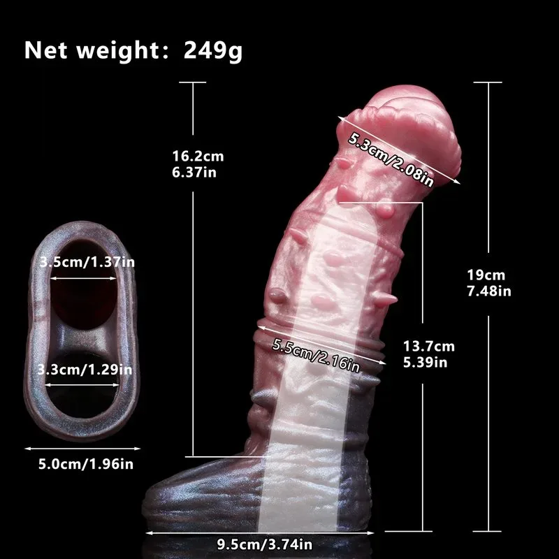 7.5 Inch Barbed Horse Cock Sleeve Fantasy Silicone Penis Extension 1 7.5 Inch Barbed Horse Cock Sleeve Fantasy Silicone Penis Extension 1