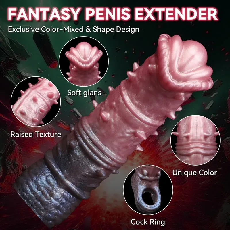 7.5 Inch Barbed Horse Cock Sleeve Fantasy Silicone Penis Extension 2 7.5 Inch Barbed Horse Cock Sleeve Fantasy Silicone Penis Extension 2
