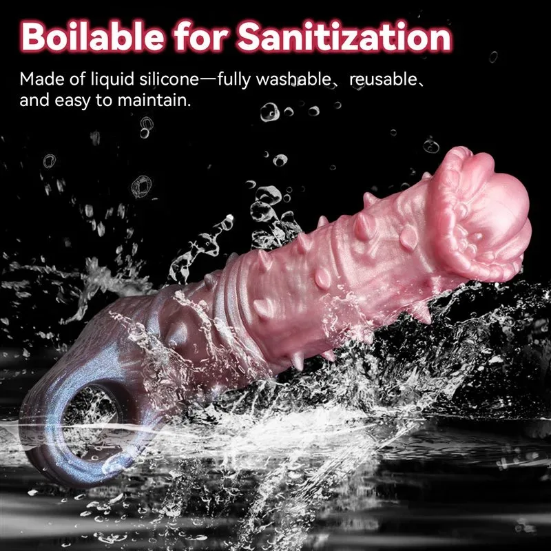 7.5 Inch Barbed Horse Cock Sleeve Fantasy Silicone Penis Extension 5 7.5 Inch Barbed Horse Cock Sleeve Fantasy Silicone Penis Extension 5