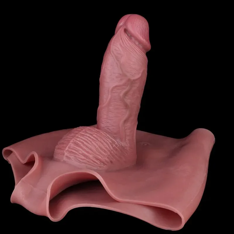 Wearable Big Fat Hollow Dildo Sleeve Silicone Realistic Penis Pant 12 Wearable Big Fat Hollow Dildo Sleeve Silicone Realistic Penis Pant 12