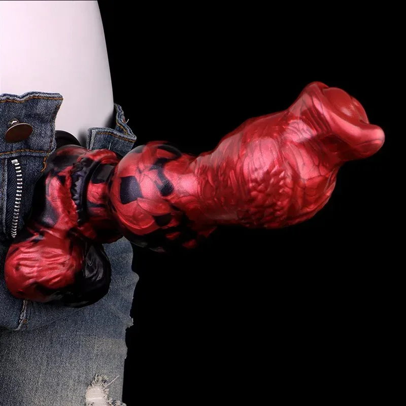 9.2 Inch Huge Double Knots Dog Dildo Silicone Wolf Animal Penis 3 9.2 Inch Huge Double Knots Dog Dildo Silicone Wolf Animal Penis 3