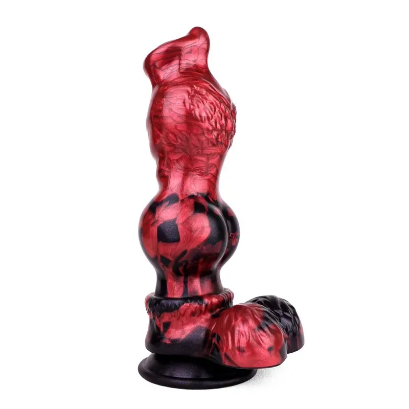 9.2 Inch Huge Double Knots Dog Dildo Silicone Wolf Animal Penis - Image 1