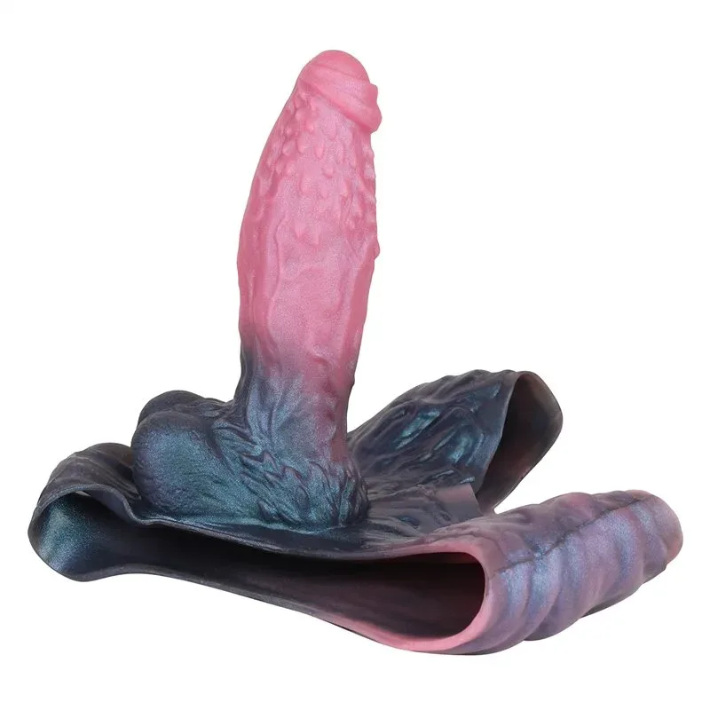 Wearable Barbed Hollow Penis Pant Fantasy Silicone Cock Sleeve - Image 1