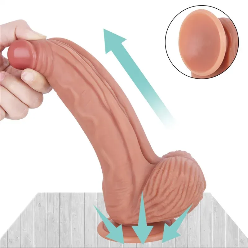 8 IN Ultra Realistic Double Layer Silicone Dildo 5 8 IN Ultra Realistic Double Layer Silicone Dildo 5