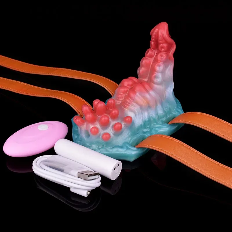 Soft Silicone Strap On Vibrating Tentacle Grinder Toy 2 Soft Silicone Strap On Vibrating Tentacle Grinder Toy 2