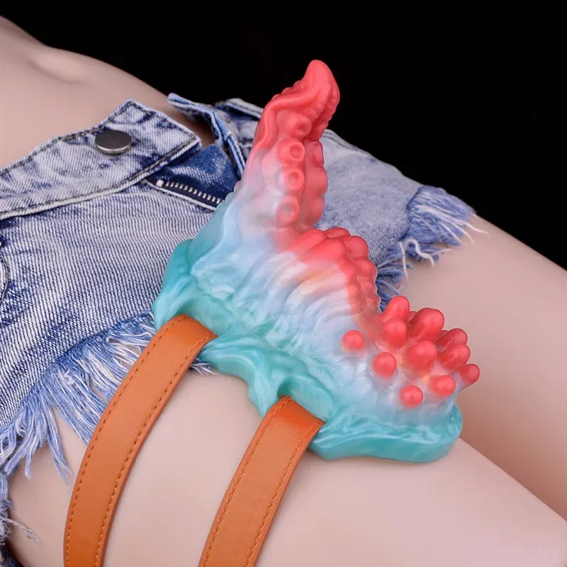 Soft Silicone Strap On Vibrating Tentacle Grinder Toy 9 Soft Silicone Strap On Vibrating Tentacle Grinder Toy 9