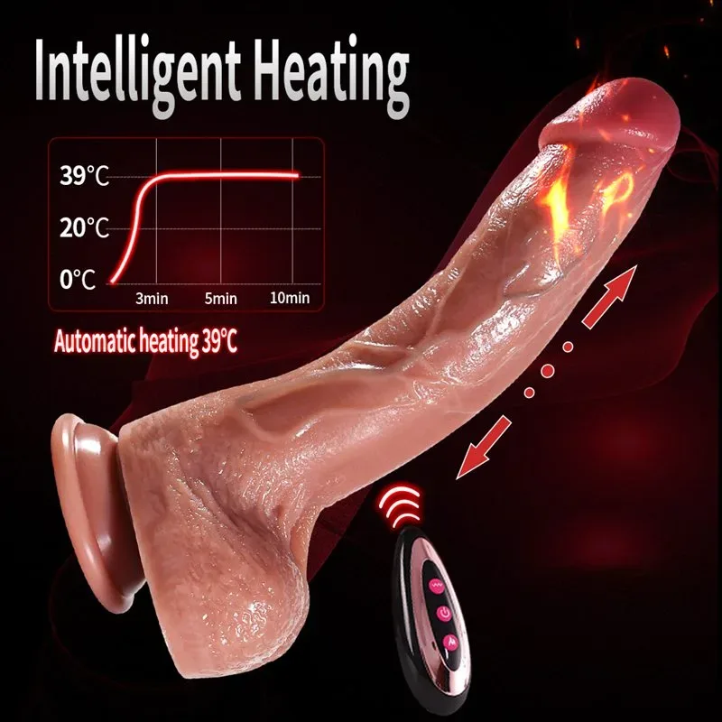 9.5 Inch Big Heating Thrusting Realistic Silicone Dildo Vibrator 3 9.5 Inch Big Heating Thrusting Realistic Silicone Dildo Vibrator 3