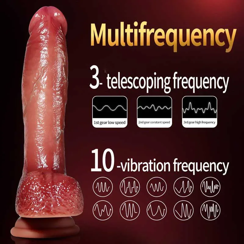 8.5 Inch Realistic Silicone Heated Vibrating Thrusting Dildo 5 8.5 Inch Realistic Silicone Heated Vibrating Thrusting Dildo 5