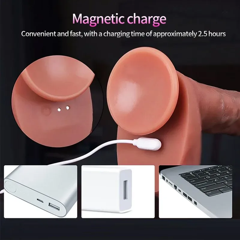 9 Inch Best Real Skin Feeling Heating Telescoping Dildo Vibrator 4 9 Inch Best Real Skin Feeling Heating Telescoping Dildo Vibrator 4