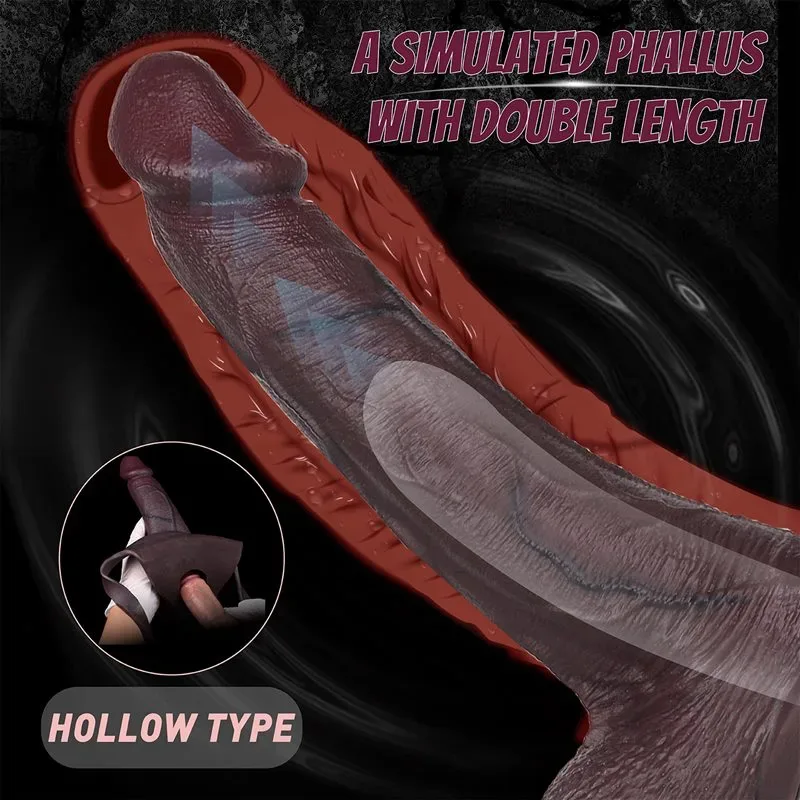 Long Thick Black Silicone Hollow Strap-On Thong Cock Sleeve 3 Long Thick Black Silicone Hollow Strap-On Thong Cock Sleeve 3