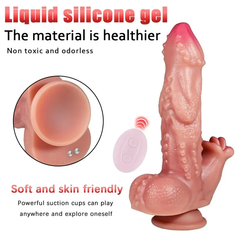 9 Inch Heated Thrusting Vibrating Exotic Dildo With Double Tongue Licking 2 9 Inch Heated Thrusting Vibrating Exotic Dildo With Double Tongue Licking 2