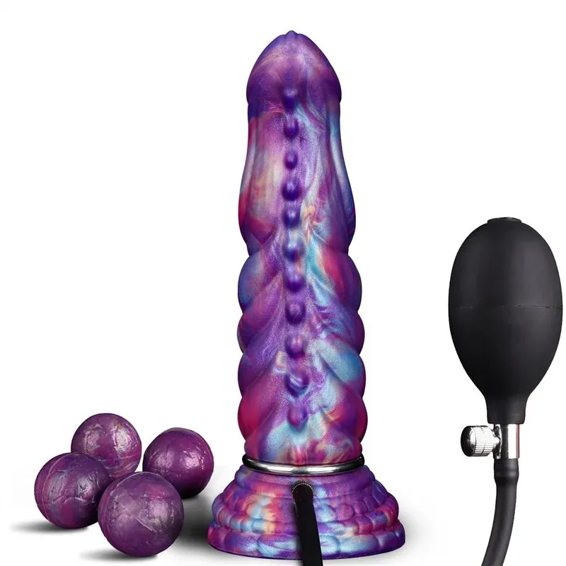 9 Inch Fantasy Silicone Alien Ovipositor Dildo with Eggs - Image 1