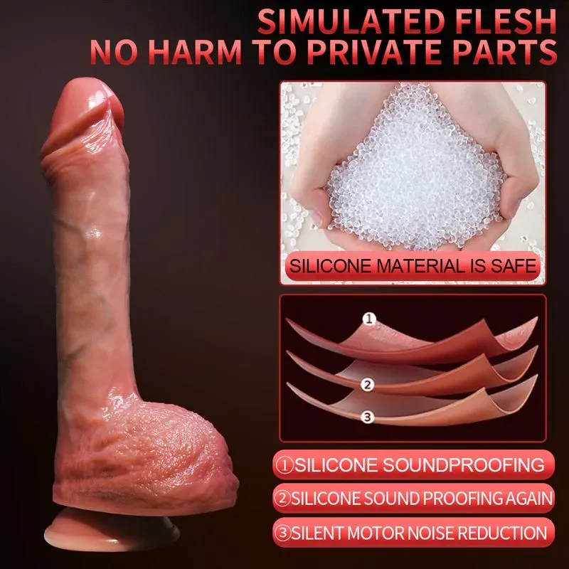 8.8 Inch Heated Realistic Thrusting Vibrating Soft Silicone Dildo 4 8.8 Inch Heated Realistic Thrusting Vibrating Soft Silicone Dildo 4
