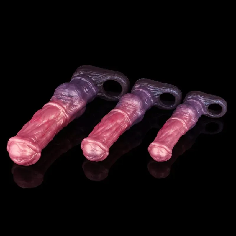 6.9/8.3/10 Inch Horse Cock Sleeve Fantasy Silicone Penis Extender 4 6.9/8.3/10 Inch Horse Cock Sleeve Fantasy Silicone Penis Extender 4