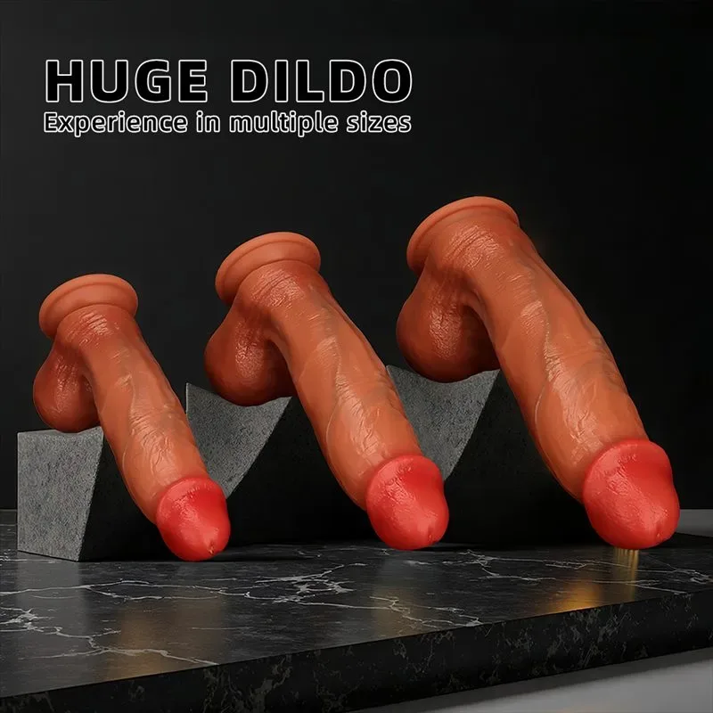 9/10/11.5 Inch Large Liquid Silicone Realistic Feeling Dildo 4