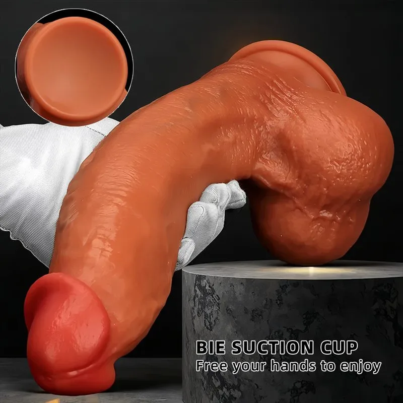 9/10/11.5 Inch Large Liquid Silicone Realistic Feeling Dildo 7