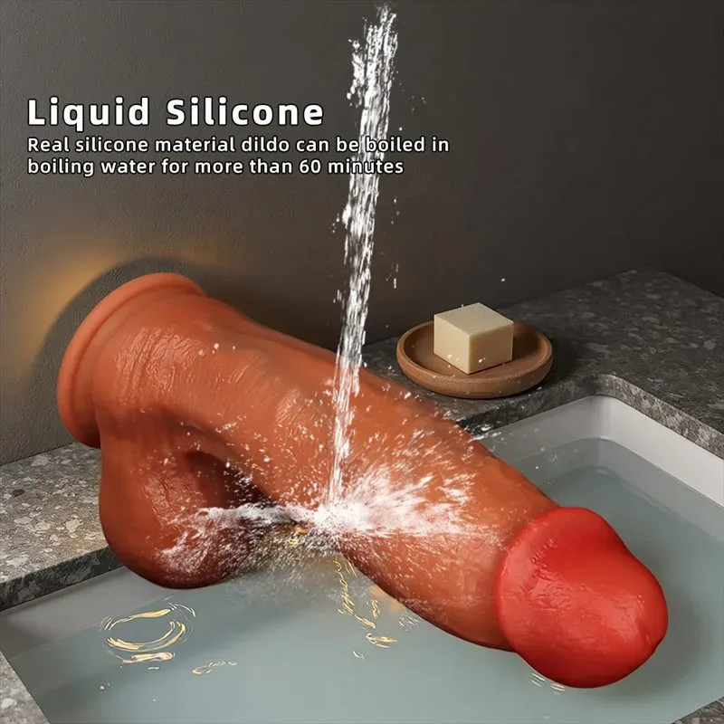 9/10/11.5 Inch Large Liquid Silicone Realistic Feeling Dildo 8