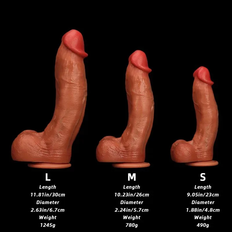 9/10/11.5 Inch Large Liquid Silicone Realistic Feeling Dildo 2