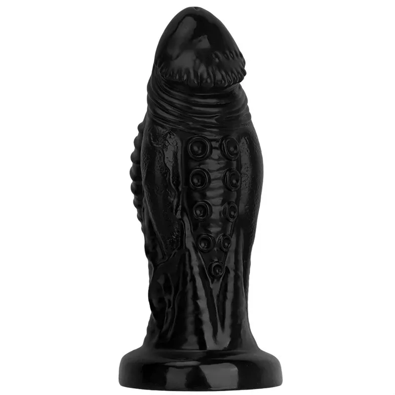 wide butt plug (19) 7/8.6/9.8 Inch Black PVC Dildo Big Thickness Anal Plug - Image 1