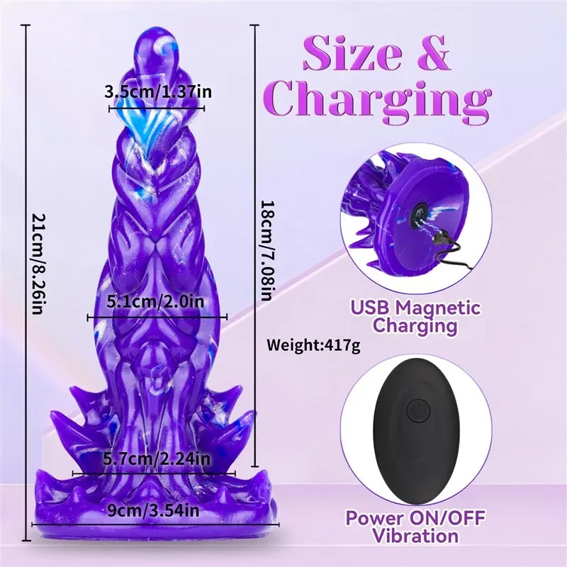 8 Inch One Button Control 10 Vibration Modes Alien Dildo Vibrator 1 8 Inch One Button Control 10 Vibration Modes Alien Dildo Vibrator 1