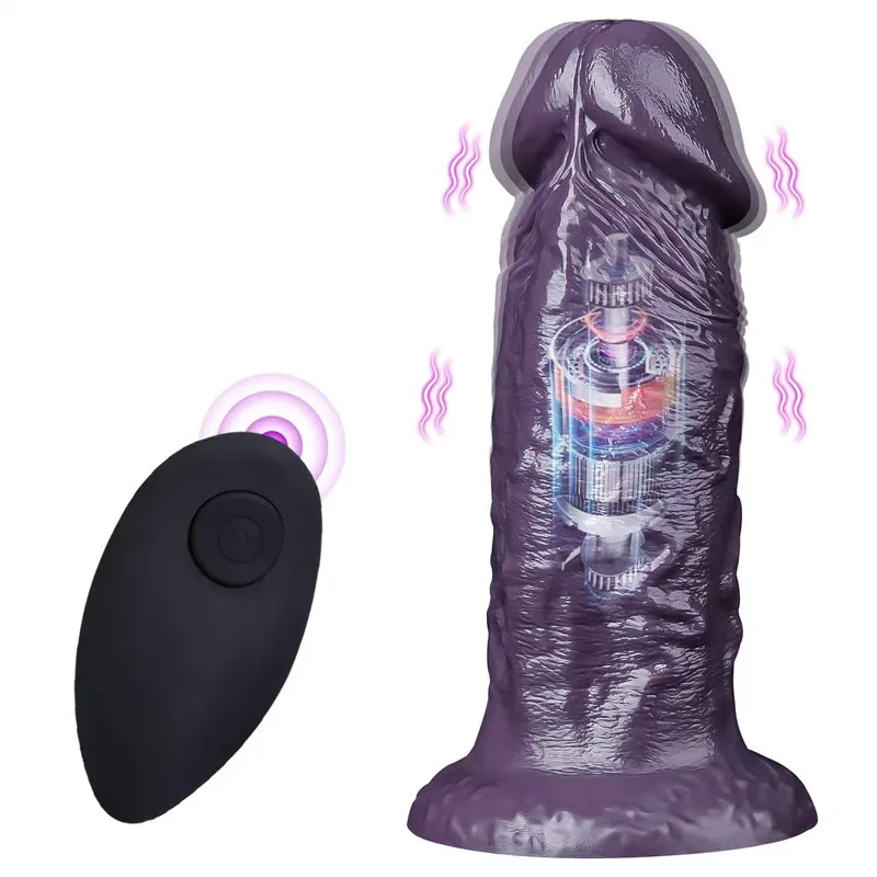 6 Inch Short Fat Black Lifelike Silicone Vibrating Dildo - Image 1