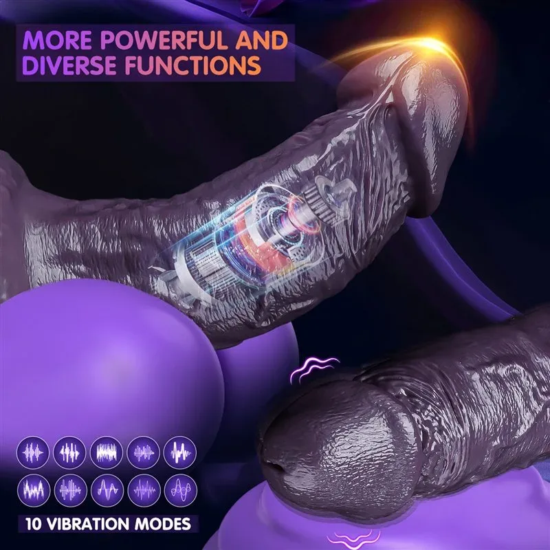 6 Inch Short Fat Black Lifelike Silicone Vibrating Dildo 3 6 Inch Short Fat Black Lifelike Silicone Vibrating Dildo 3