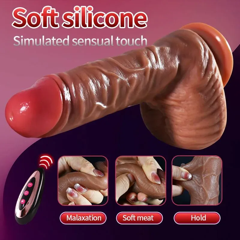 7.6 Inch Textured Realistic Heated Thrusting Vibrating Dildo 4 7.6 Inch Textured Realistic Heated Thrusting Vibrating Dildo 4