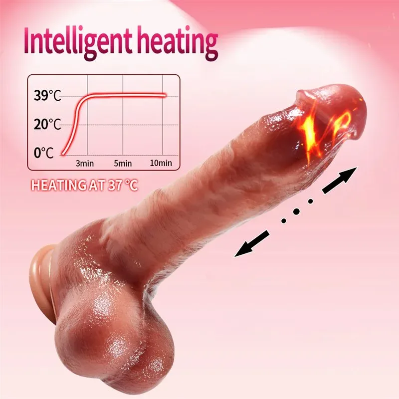 8.5 Inch Liquid Silicone Real Lifelike Heated Dildo Vibrator 3 8.5 Inch Liquid Silicone Real Lifelike Heated Dildo Vibrator 3