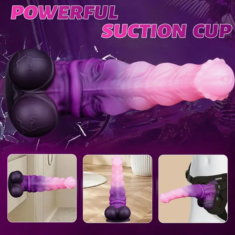 9 Inch Big Pink Horse Cock Dildo Powerful Suction Animal Sex Toy 4 9 Inch Big Pink Horse Cock Dildo Powerful Suction Animal Sex Toy 4