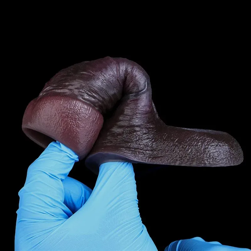 4.1/4.6/6.1/6.6 Inch Black Open Ended Lifelike Penis Sleeve 9 4.1/4.6/6.1/6.6 Inch Black Open Ended Lifelike Penis Sleeve 9