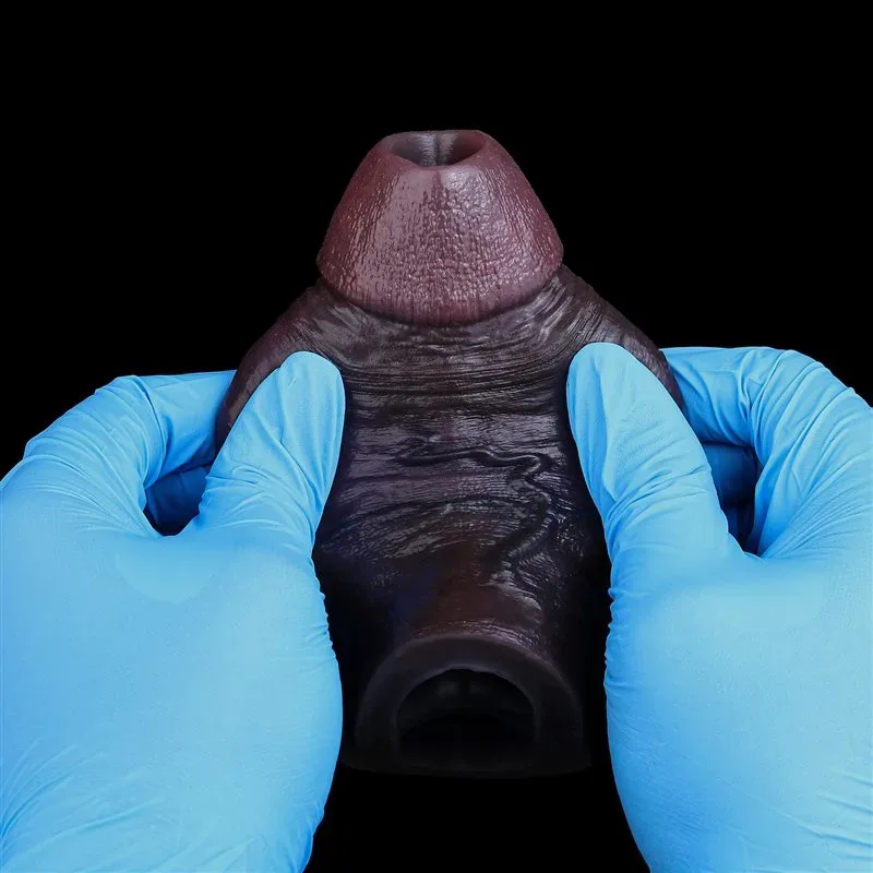 4.1/4.6/6.1/6.6 Inch Black Open Ended Lifelike Penis Sleeve 10 4.1/4.6/6.1/6.6 Inch Black Open Ended Lifelike Penis Sleeve 10