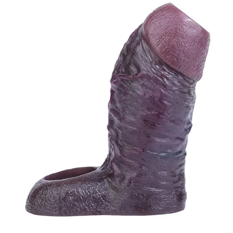 4.1/4.6/6.1/6.6 Inch Black Open Ended Lifelike Penis Sleeve - Image 1