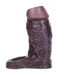 4/4.7/5.9 Inch Black Open Tip Soft Realistic Cock Sleeve