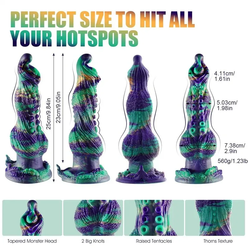 9.8 Inch Heated Thrusting Vibrating Tentacle Knot Dildo 2 9.8 Inch Heated Thrusting Vibrating Tentacle Knot Dildo 2