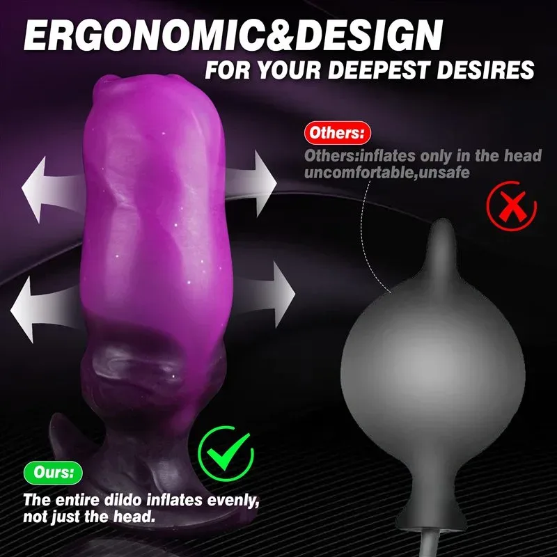 6.5 Inch Purple Inflatable Dog Knot Dildo Anal Plug Toy 7 6.5 Inch Purple Inflatable Dog Knot Dildo Anal Plug Toy 7