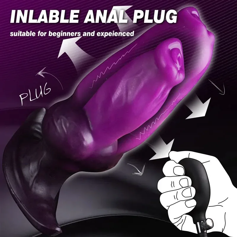 6.5 Inch Purple Inflatable Dog Knot Dildo Anal Plug Toy 1 6.5 Inch Purple Inflatable Dog Knot Dildo Anal Plug Toy 1
