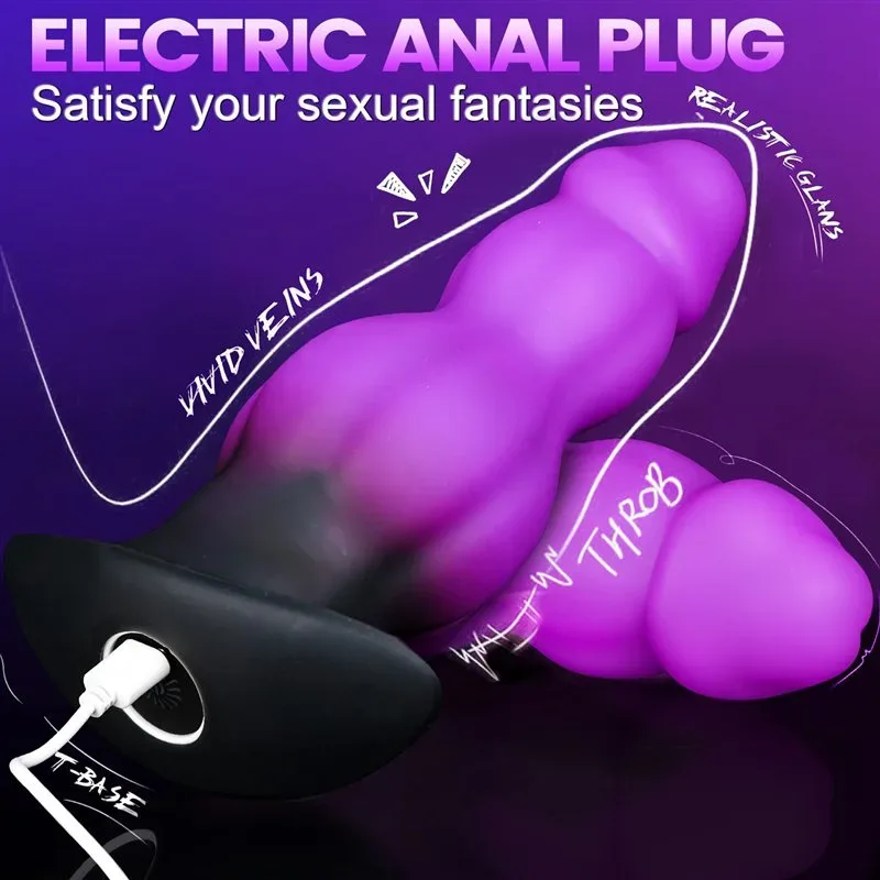 6.6 Inch Vibrating Fantasy Anal Dildo Wearable T-Base Knot Butt Plug 3 6.6 Inch Vibrating Fantasy Anal Dildo Wearable T-Base Knot Butt Plug 3