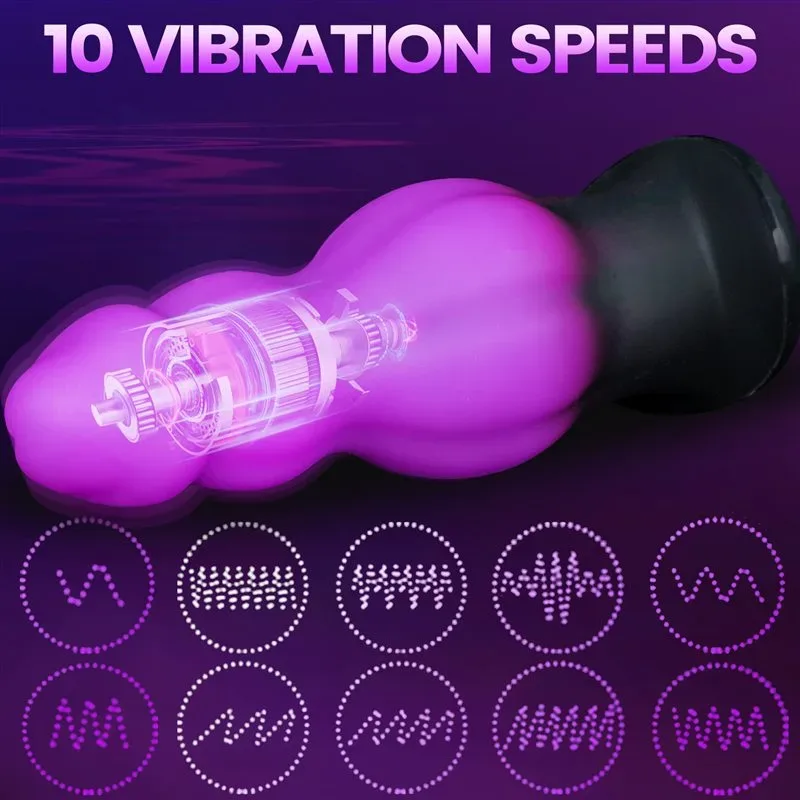 6.6 Inch Vibrating Fantasy Anal Dildo Wearable T-Base Knot Butt Plug 4 6.6 Inch Vibrating Fantasy Anal Dildo Wearable T-Base Knot Butt Plug 4