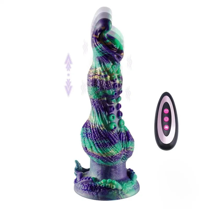 9.8 Inch Heated Thrusting Vibrating Tentacle Knot Dildo - Image 1