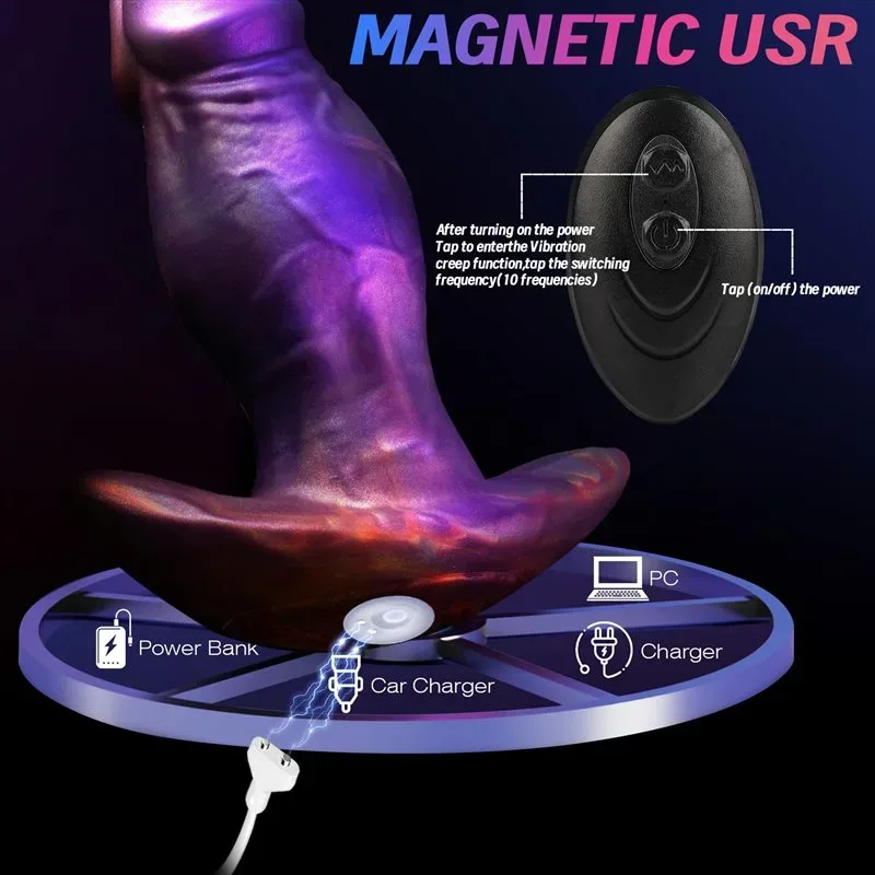 6.6 Inch 10 Powerful Vibration Wearable T-Base Thick Anal Dildo Plug 6 6.6 Inch 10 Powerful Vibration Wearable T-Base Thick Anal Dildo Plug 6