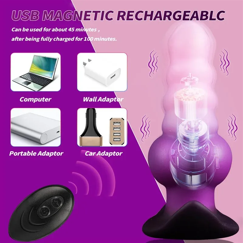 7 Inch Pink Vibrating Knot Anal Dildo Wearable Butt Plug 4 7 Inch Pink Vibrating Knot Anal Dildo Wearable Butt Plug 4