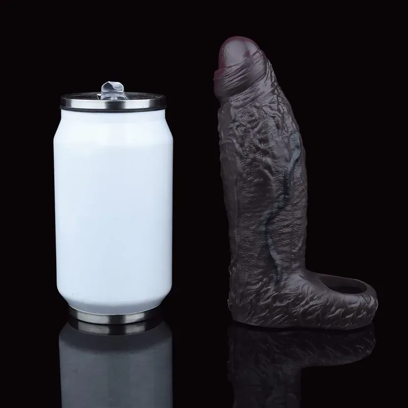 6.6 Inch Black Uncut Cock Sleeve Soft Silicone Penis Sheath 5 6.6 Inch Black Uncut Cock Sleeve Soft Silicone Penis Sheath 5