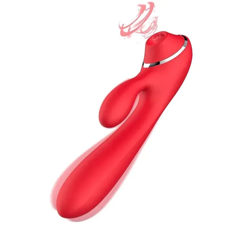 18 Rechargeable 3 In 1 Sucking Vibrator Dildo - Image 1