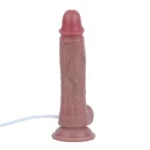 Leather Strap-On Harness with 8.2" Lifelike Ejaculating Dildo Set - Image 4